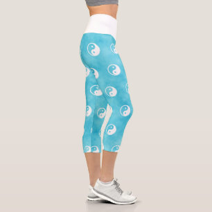 Yin Yang Symbol - solid tattoo design 2 Capri Leggings