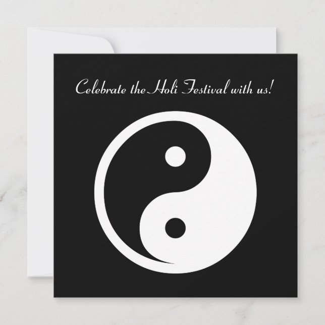 Yin Yang Symbol - solid tattoo design 2 Invitation (Front)