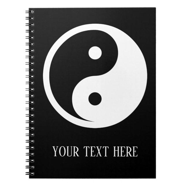 Yin Yang Symbol - solid tattoo design 2 Notebook (Front)
