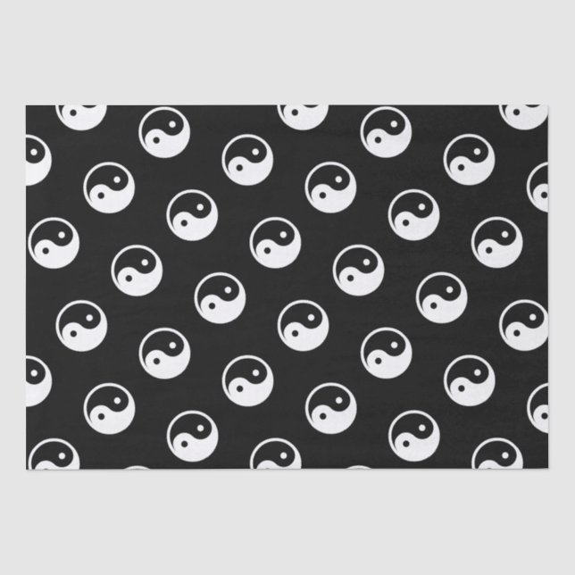 Yin Yang Symbol - solid tattoo design 2 Tissue Paper (Front)