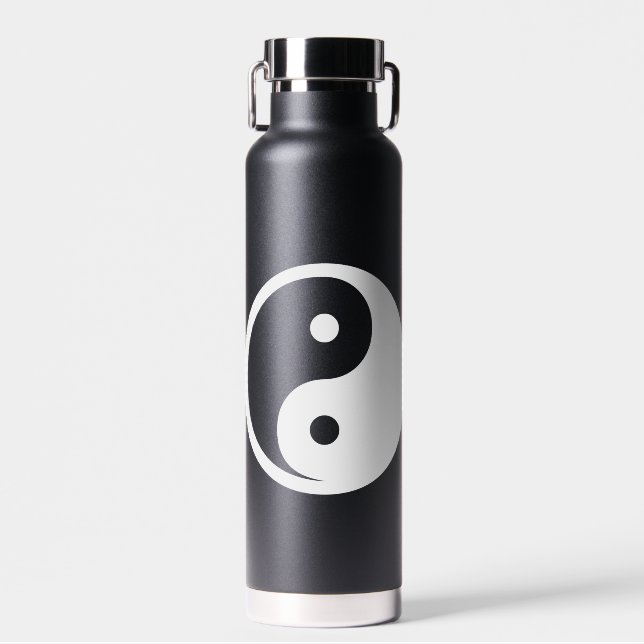 Yin Yang Symbol - solid tattoo design 2 Water Bottle (Front)
