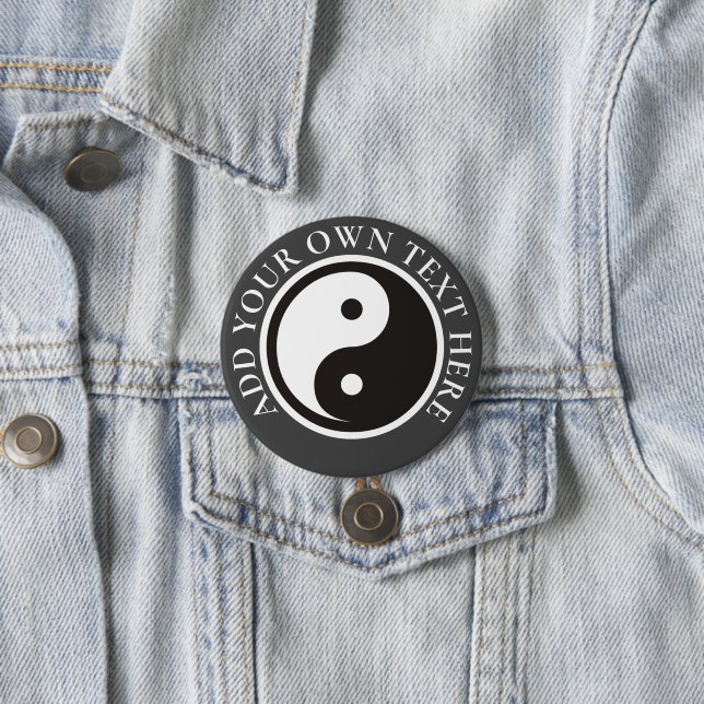Yin Yang Symbol - solid tattoo design 3 Inch Round Button (In Situ)