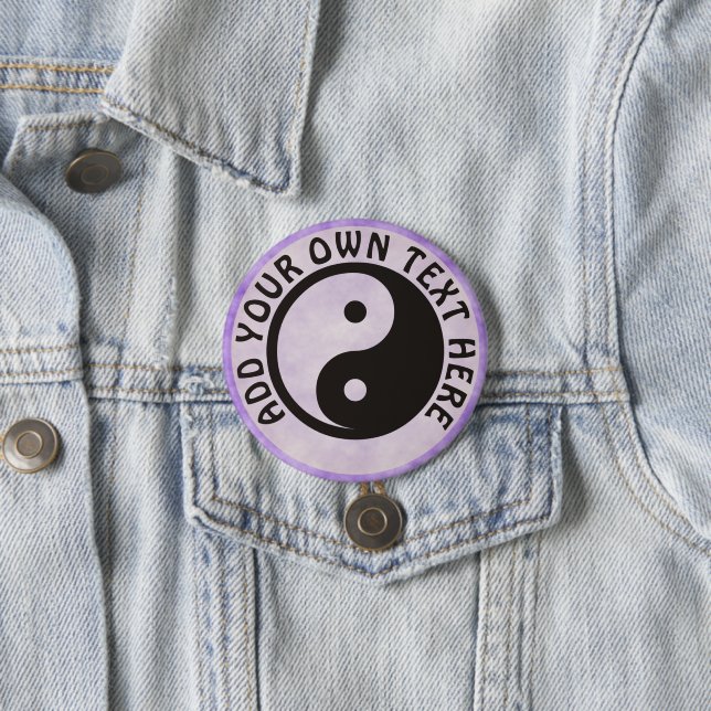 Yin Yang Symbol - solid tattoo design 3 Inch Round Button (In Situ)