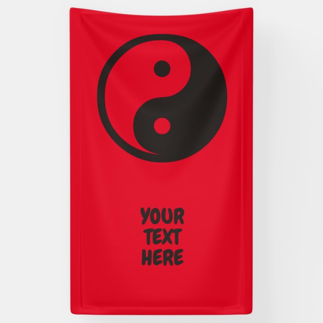 Yin Yang Symbol - solid tattoo design Banner (Vertical)
