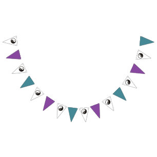 Yin Yang Symbol - solid tattoo design Bunting Flags