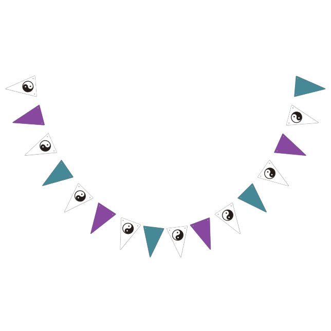 Yin Yang Symbol - solid tattoo design Bunting Flags (All)