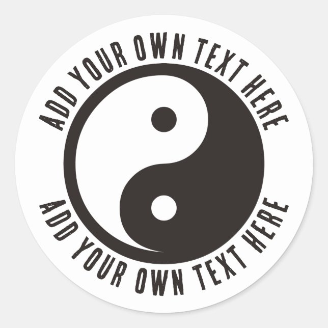 Yin Yang Symbol - solid tattoo design Classic Round Sticker (Front)