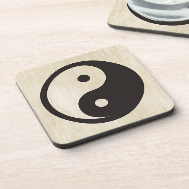Yin Yang Symbol - solid tattoo design Coaster (Left Side)