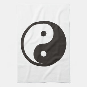 Yin Yang Symbol - solid tattoo design Kitchen Towel