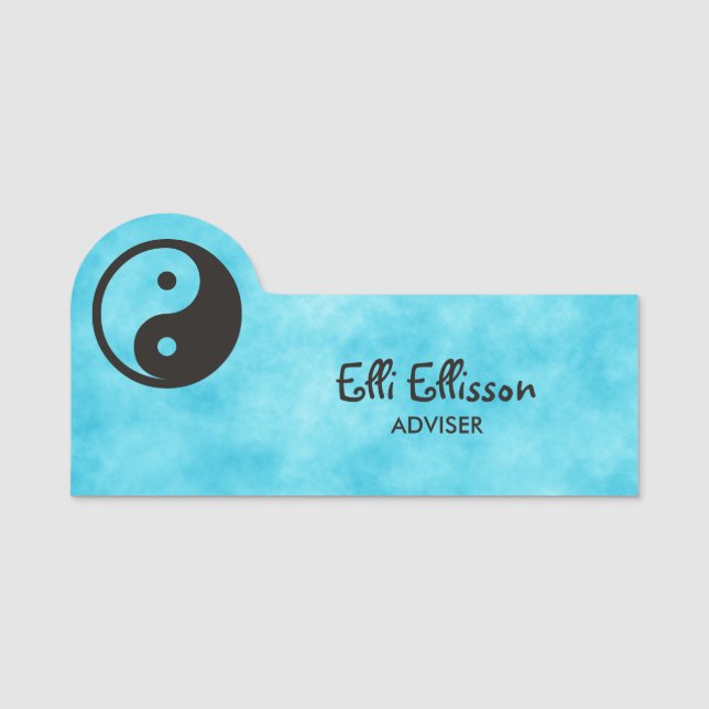 Yin Yang Symbol - solid tattoo design Name Tag (Front)