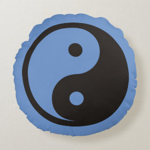 Yin Yang Symbol - solid tattoo design Round Pillow
