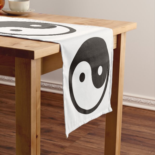Yin Yang Symbol - solid tattoo design Short Table Runner (In Situ)