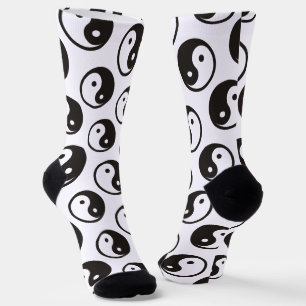 Yin Yang Symbol - solid tattoo design Socks