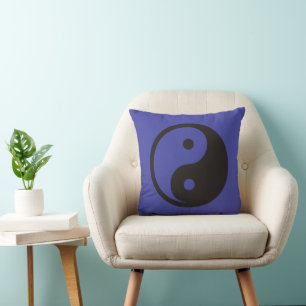 Yin Yang Symbol - solid tattoo design Throw Pillow