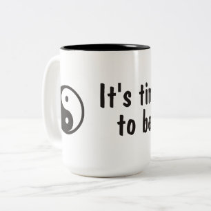 Yin Yang Symbol - solid tattoo design Two-Tone Coffee Mug