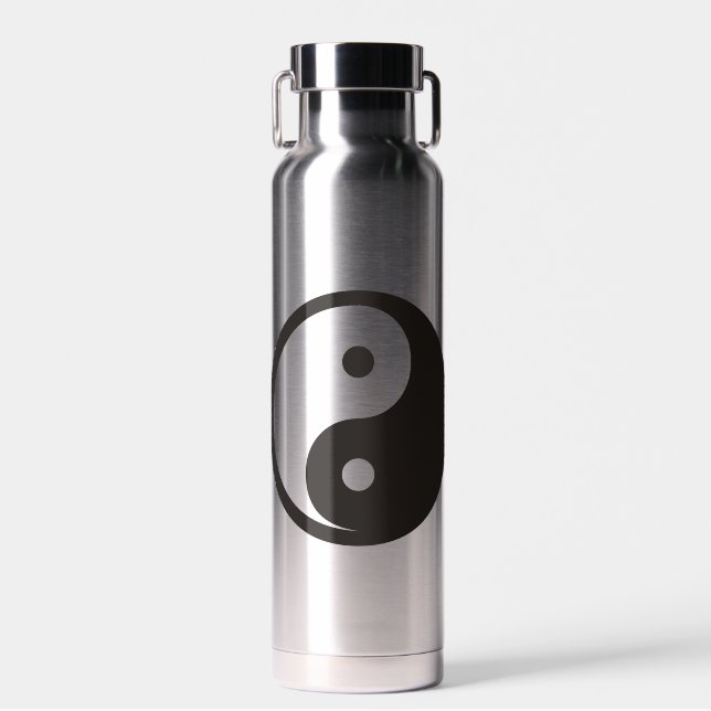 Yin Yang Symbol - solid tattoo design Water Bottle (Front)