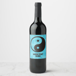 Yin Yang Symbol - solid tattoo design Wine Label