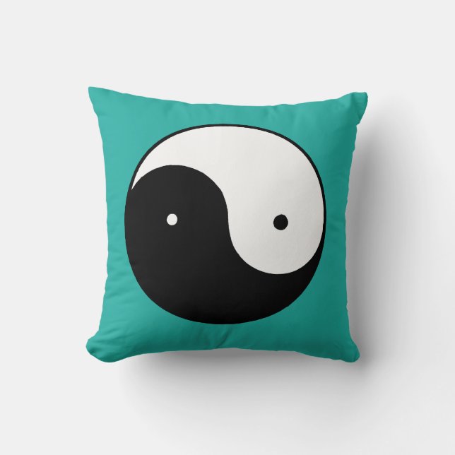 Yin Yang Symbol Throw Pillow (Front)