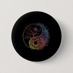 Yin Yang Symbol, Tree Of Life, Tai Chi, Qigong, Yo 2 Inch Round Button