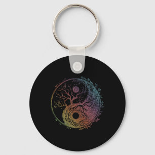 Yin Yang Symbol, Tree Of Life, Tai Chi, Qigong, Yo Keychain