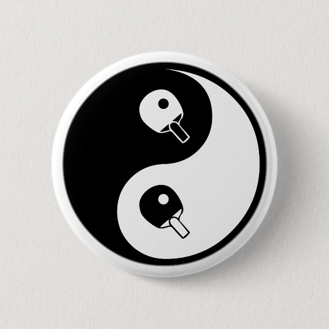 Yin Yang Table Tennis 2 Inch Round Button (Front)