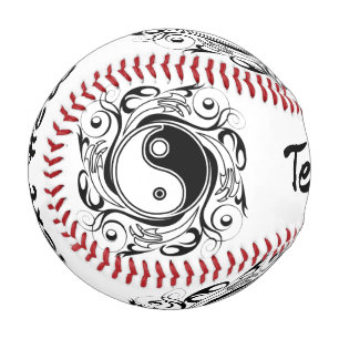 Yin Yang Tattoo Ornamental Style Baseball