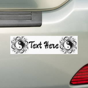 Yin Yang Tattoo Ornamental Style Bumper Sticker