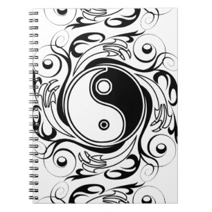Yin Yang Tattoo Ornamental Style Notebook