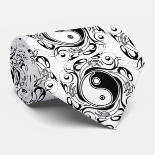 Yin Yang Tattoo Ornamental Style Tie