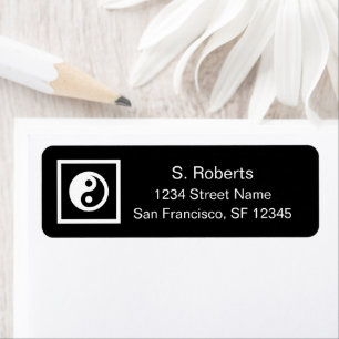 Yin Yang text symbol custom Return Address Labels