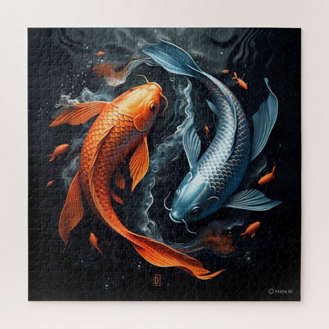 Yin & Yang: The Dance of Koi Jigsaw Puzzle (Vertical)
