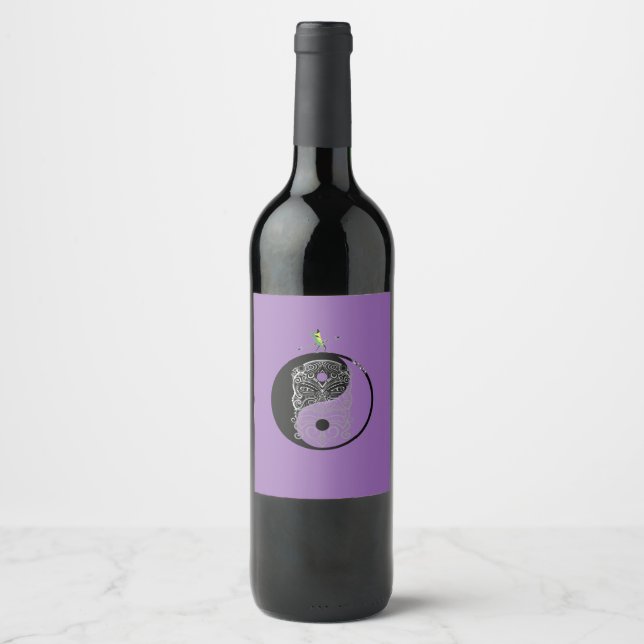Yin Yang Tiki Warrior Mask Wine Label (Front)