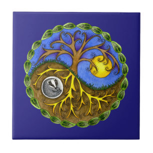 Yin & Yang Tree and Badger Tile