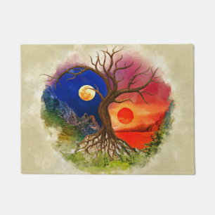 Yin Yang Tree Landscape Doormat