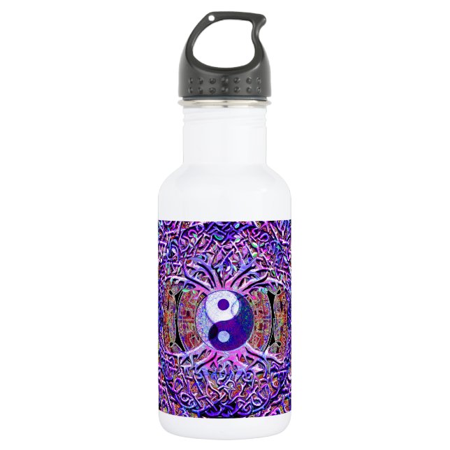 Yin Yang Tree of Life 532 Ml Water Bottle (Front)