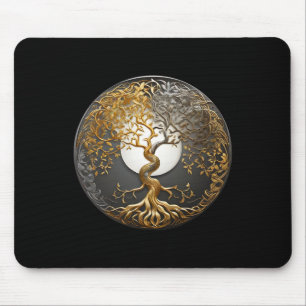 Yin Yang Tree Of Life Buddhist Taoist Symbol Medit Mouse Pad