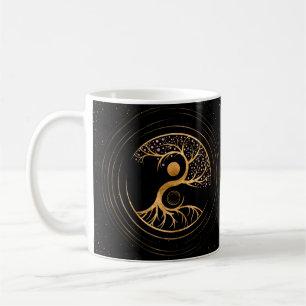 Yin Yang Tree of life - Fluorite and Gold Coffee Mug