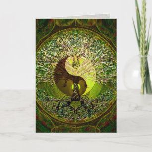 Yin Yang Tree of Life Heart Graphic Arts Card
