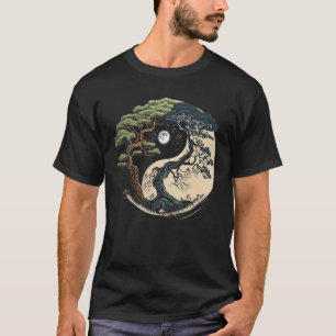 Yin Yang Tree of Life on Buddhist Bonsai Tree T Sh T-Shirt