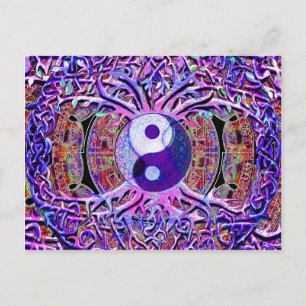 Yin Yang Tree of Life Postcard