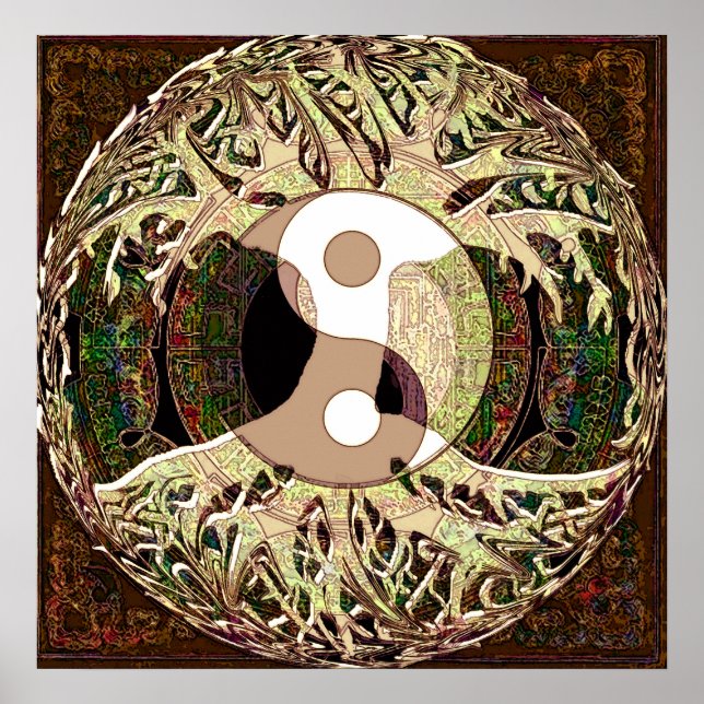 Yin Yang Tree of Life Tan Poster (Front)