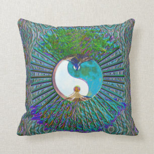 Yin Yang, Tree of Life Throw Pillow