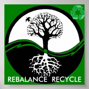 yin yang tree recycle poster from 14.95