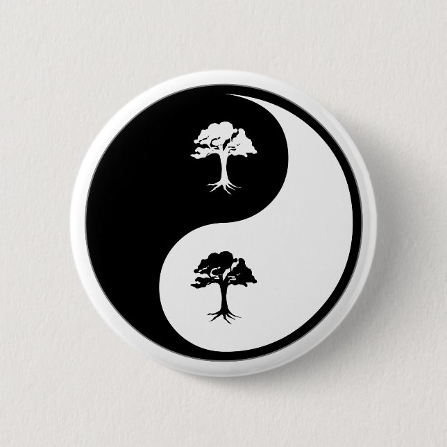 Yin Yang Trees 2 Inch Round Button (Front)