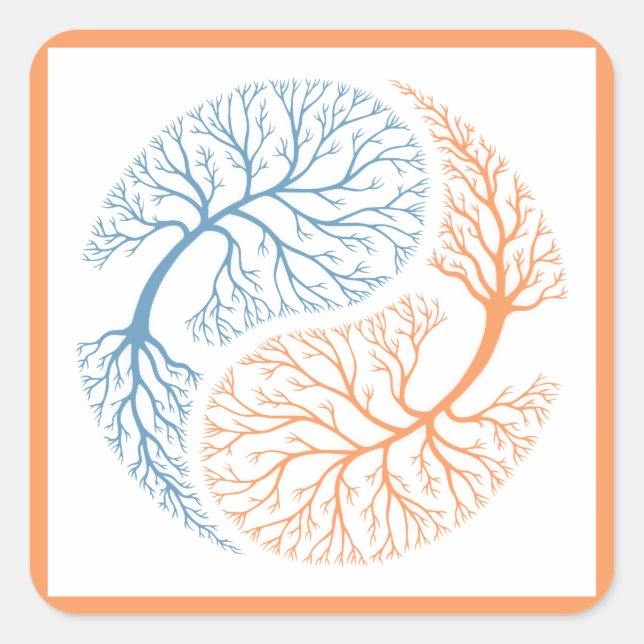 Yin Yang Trees Square Sticker (Front)