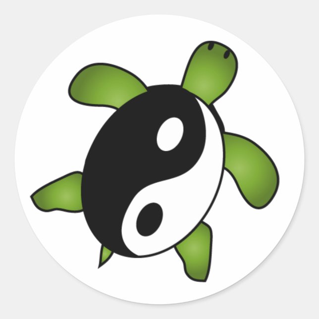 Yin Yang Turtle Sticker (Front)