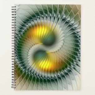 Yin Yang Vert Jaune Abstrait Fractal Coloré