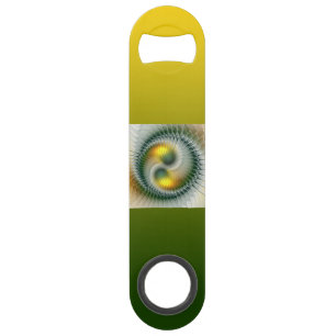 Yin Yang Vert Jaune Abstrait Fractal Coloré