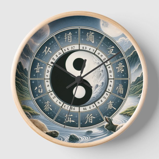 Yin Yang Wall Clock (Front)