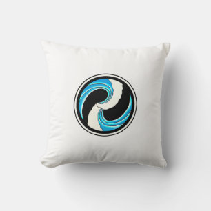 Yin Yang Waves Throw Pillow